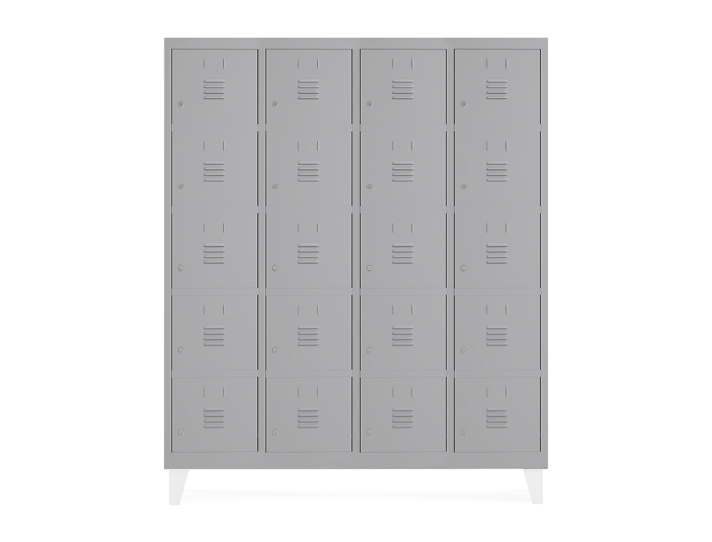 Taquilla metalica rocada 300 4 modulos x 5 puertas gris 1210x500x1800 mm