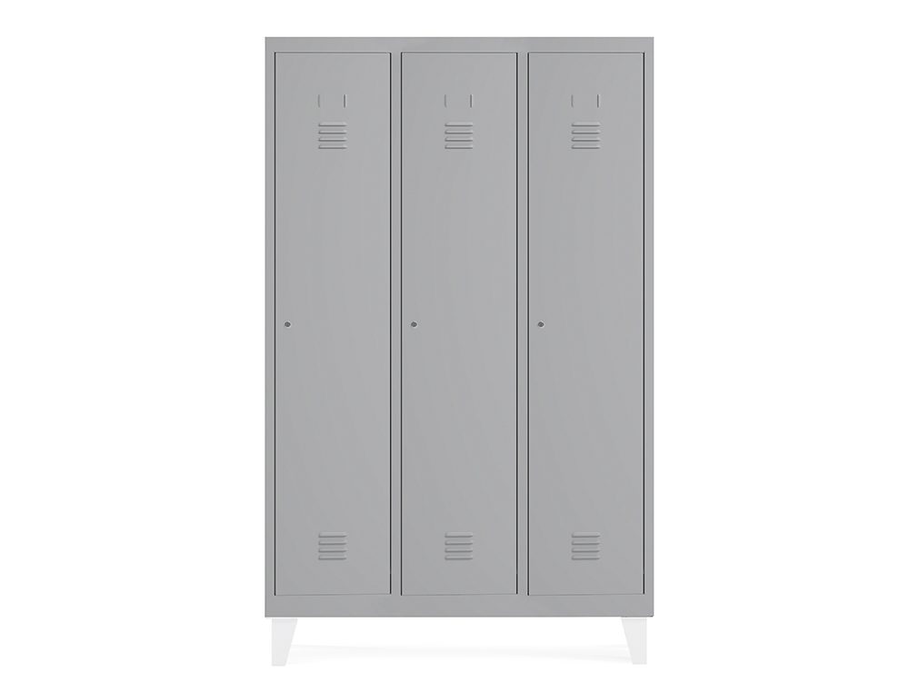 Taquilla metalica rocada 400 3 modulos x 1 puerta gris 1210x500x1800 mm