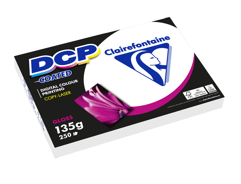 Papel fotocopiadora color dcp coated glossy din a4 135 gramos paquete 250 hojas