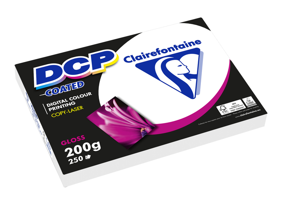 Papel fotocopiadora color dcp coated glossy din a4 200 gramos paquete 250 hojas