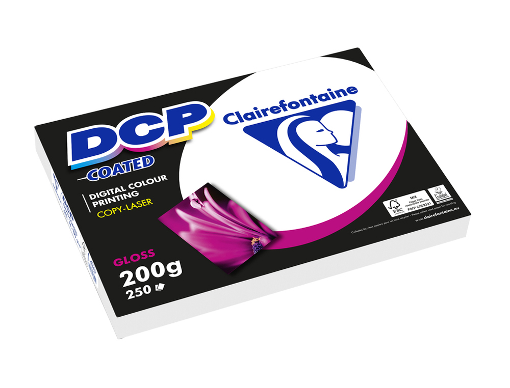 Papel fotocopiadora color dcp coated glossy din a3 200 gramos paquete de 250 hojas