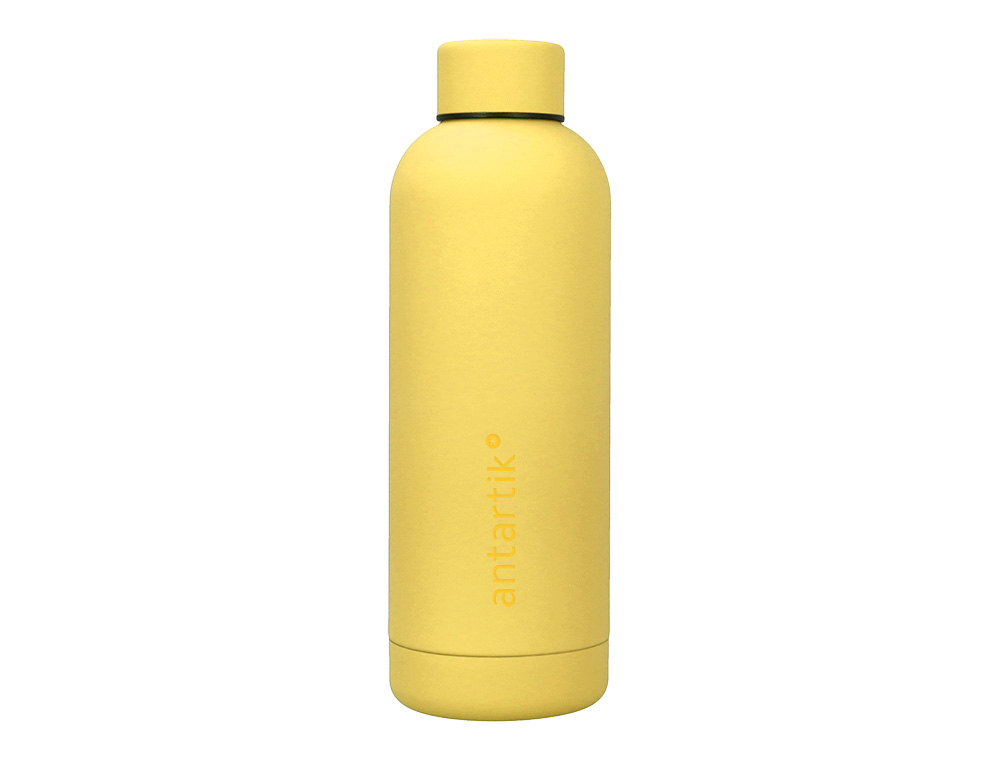 BOTELLA PORTALIQUIDOS ANTARTIK ISOTERMICA ACERO INOXIDABLE LIBRE DE BPA COLOR AMARILLO 500 ML