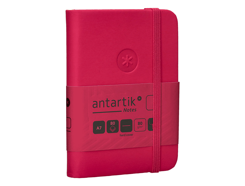 CUADERNO CON GOMILLA ANTARTIK NOTES TAPA DURA A7 HOJAS LISAS BURDEOS 80 HOJAS 80 GR FSC
