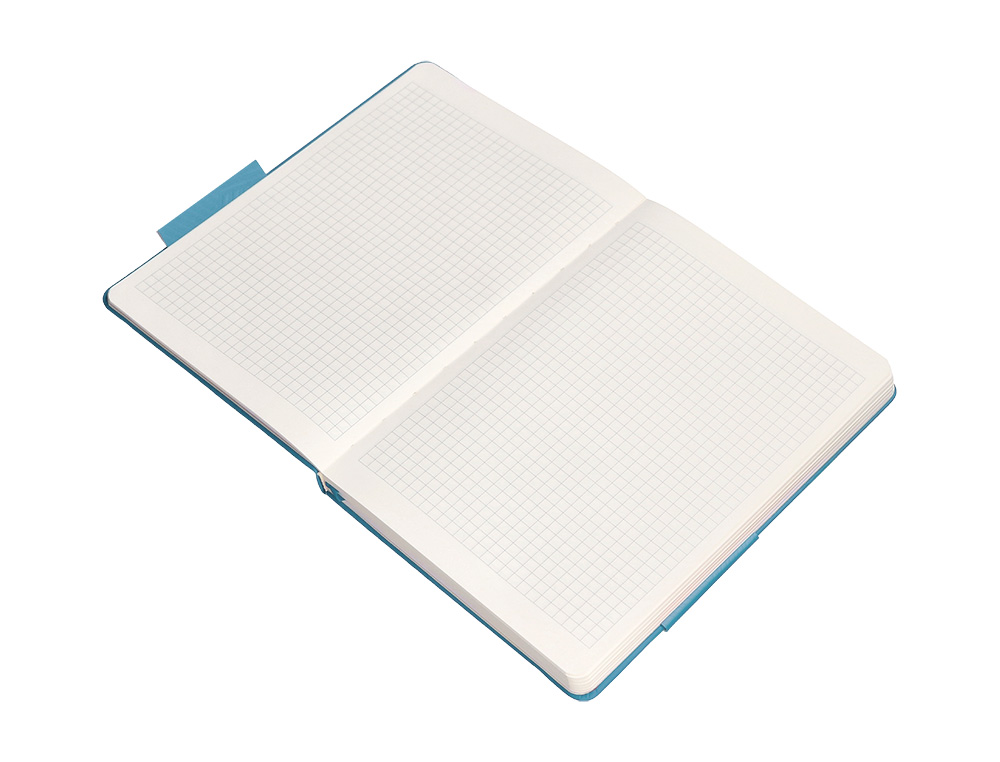 CUADERNO CON GOMILLA ANTARTIK NOTES TAPA DURA A4 HOJAS CUADRICULA AZUL CLARO 100 HOJAS 80 GR FSC