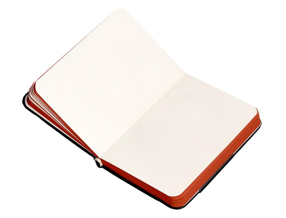 CUADERNO CON GOMILLA ANTARTIK NOTES TAPA DURA A7 HOJAS LISAS NEGRO Y ROJO 80 HOJAS 80 GR FSC