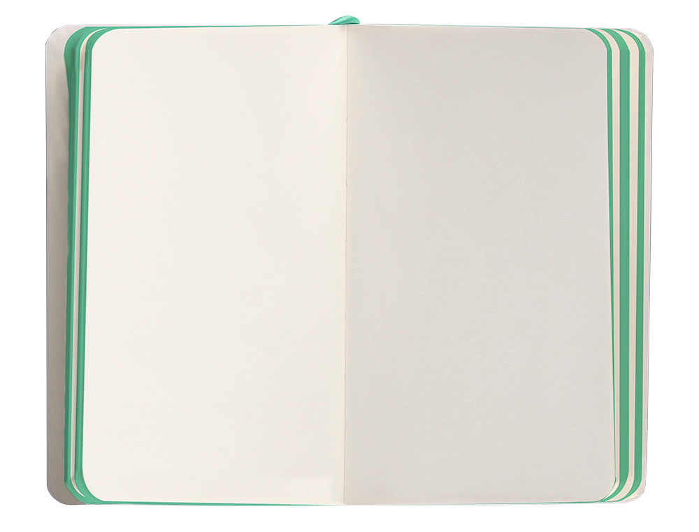 CUADERNO CON GOMILLA ANTARTIK NOTES TAPA BLANDA A6 HOJAS LISAS GRIS Y TURQUESA 100 HOJAS 80 GR FSC
