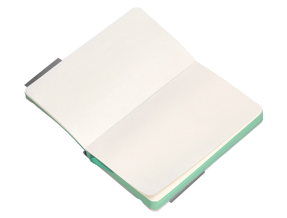 CUADERNO CON GOMILLA ANTARTIK NOTES TAPA BLANDA A6 HOJAS LISAS GRIS Y TURQUESA 100 HOJAS 80 GR FSC