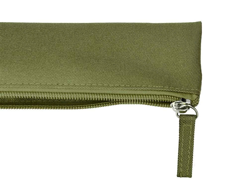 ESTUCHE PORTATODO LIDERPAPEL PLANO ESTRECHO UNA CREMALLERA 200X60 MM VERDE MILITAR