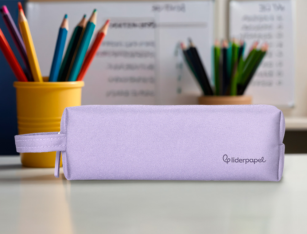 ESTUCHE PORTATODO LIDERPAPEL CLASSIC RECTANGULAR CON ASA 210X70MM LILA