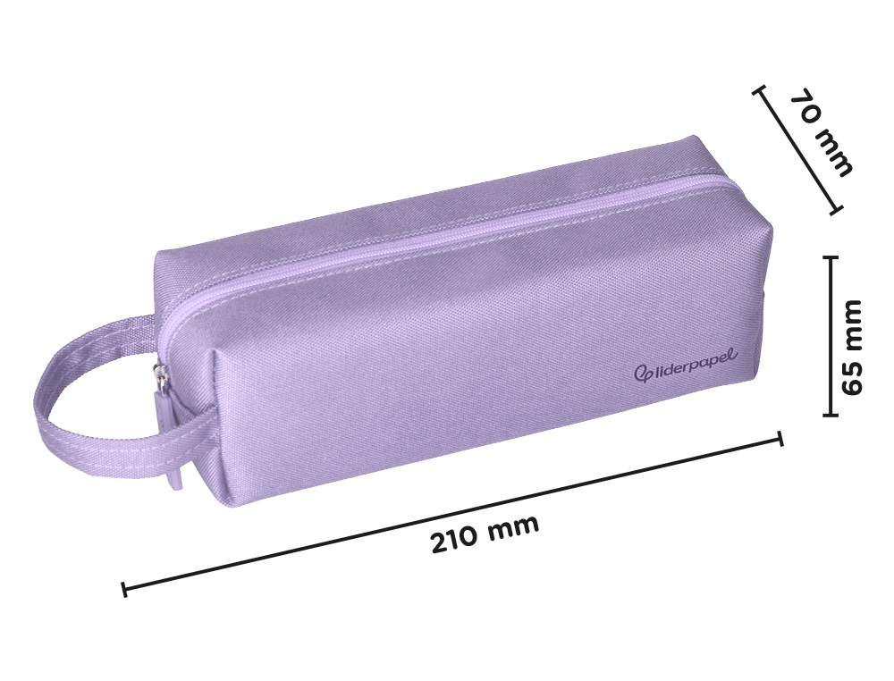 ESTUCHE PORTATODO LIDERPAPEL CLASSIC RECTANGULAR CON ASA 210X70MM LILA