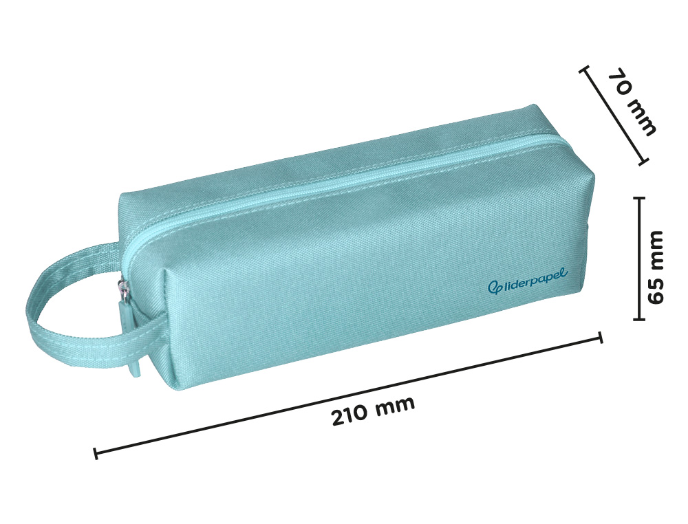 ESTUCHE PORTATODO LIDERPAPEL CLASSIC RECTANGULAR CON ASA 210X70MM AZUL CELESTE