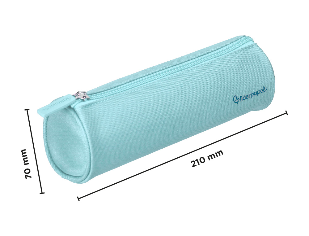ESTUCHE PORTATODO LIDERPAPEL CLASSIC CILINDRICO ANCHO 210X70MM AZUL CELESTE