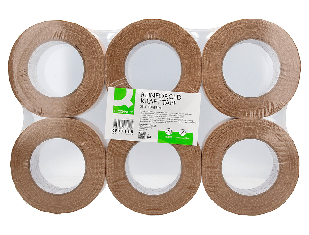 FITA ADESIVA Q-CONNECT REFORCADA KRAFT 50 MT X 50 MM PARA EMBALAGEM