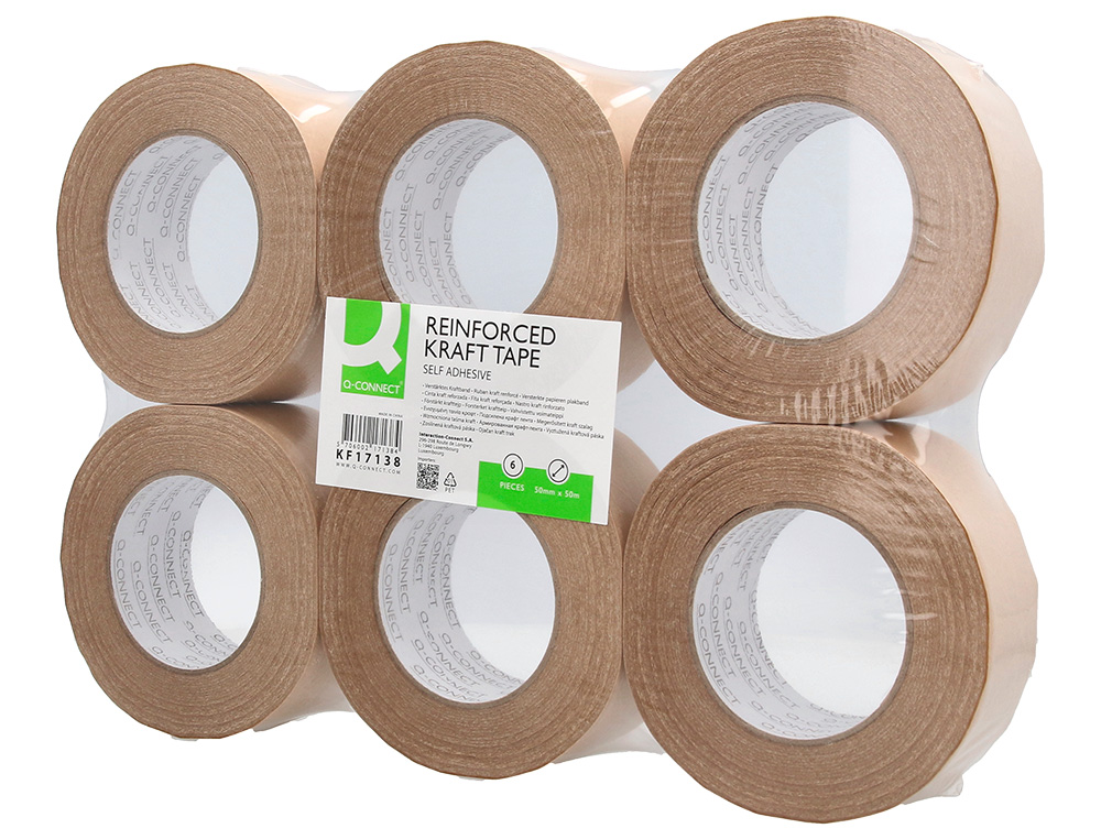 FITA ADESIVA Q-CONNECT REFORCADA KRAFT 50 MT X 50 MM PARA EMBALAGEM