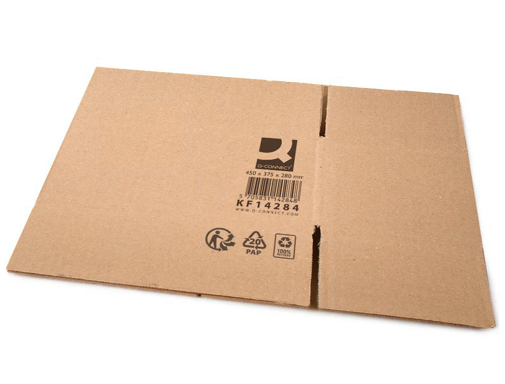 CAIXA PARA EMBALAR Q-CONNECT AMERICANA ULTRA RESISTENTE CARTAO CANAL DUPLO 7 MM COR KRAFT 450X375X280 MM