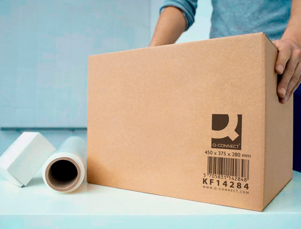 CAIXA PARA EMBALAR Q-CONNECT AMERICANA ULTRA RESISTENTE CARTAO CANAL DUPLO 7 MM COR KRAFT 450X375X280 MM