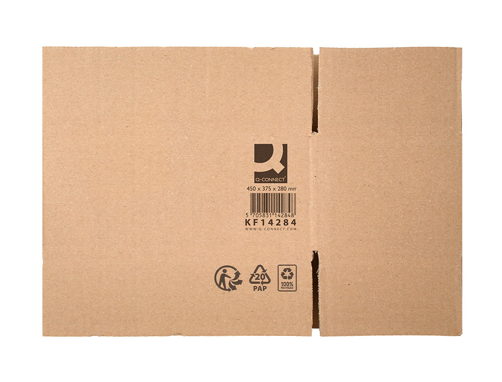 CAIXA PARA EMBALAR Q-CONNECT AMERICANA ULTRA RESISTENTE CARTAO CANAL DUPLO 7 MM COR KRAFT 450X375X280 MM