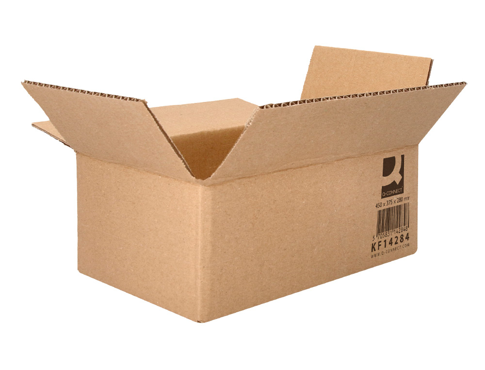 CAIXA PARA EMBALAR Q-CONNECT AMERICANA ULTRA RESISTENTE CARTAO CANAL DUPLO 7 MM COR KRAFT 450X375X280 MM