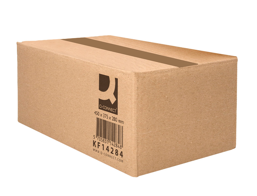 CAIXA PARA EMBALAR Q-CONNECT AMERICANA ULTRA RESISTENTE CARTAO CANAL DUPLO 7 MM COR KRAFT 450X375X280 MM