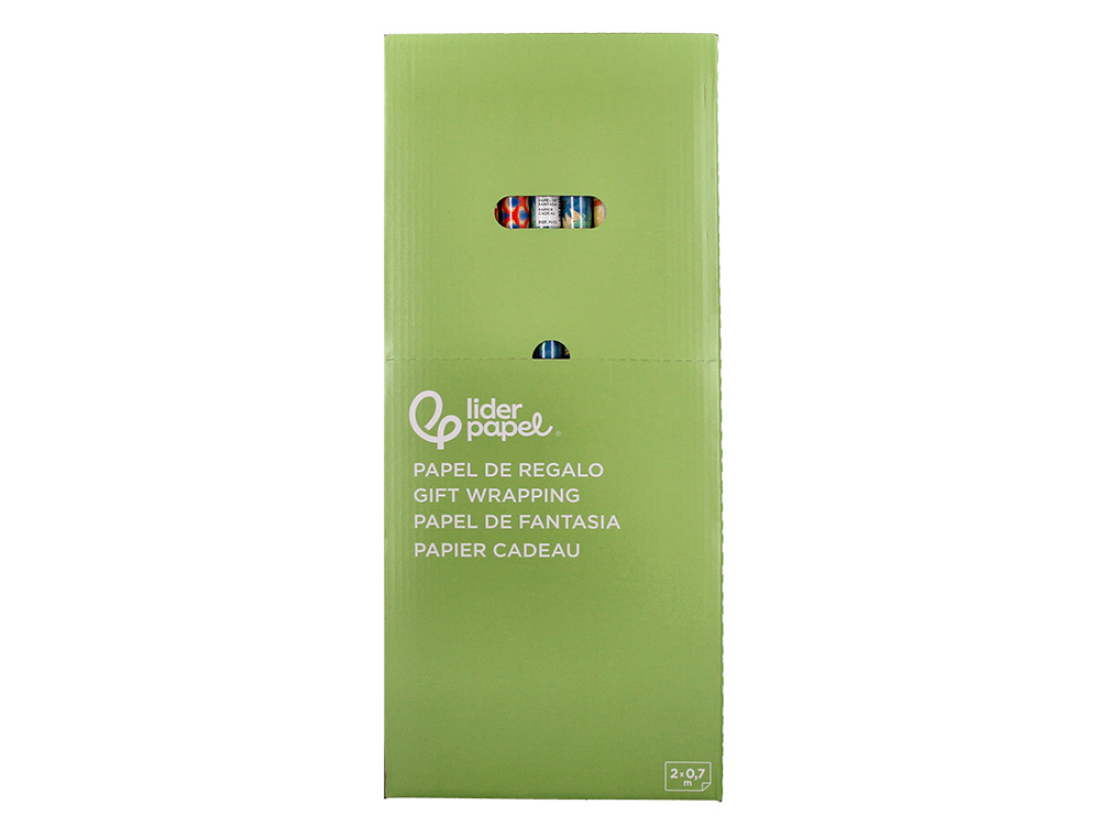 PAPEL DE REGALO LIDERPAPEL TODO AÑO ROLLO ANCHO 70 CM LONGITUD 2 MT GRAMAJE 60 GR DISEÑOS SURTIDOS B-2024