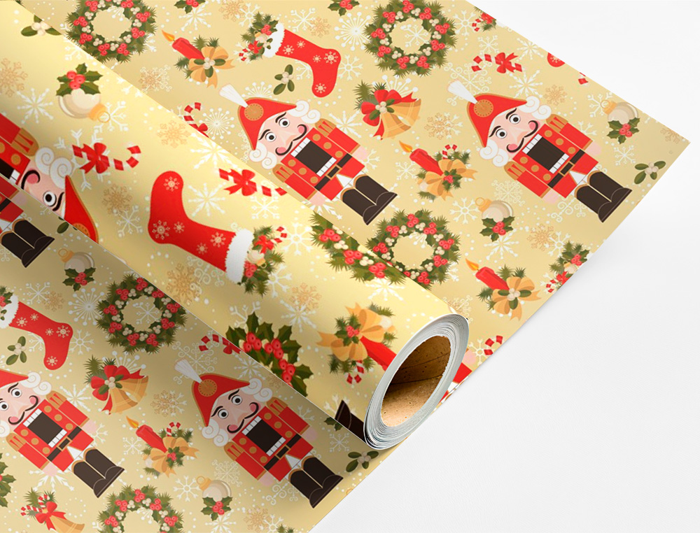 PAPEL DE REGALO LIDERPAPEL NAVIDAD ROLLO ANCHO 70 CM LONGITUD 2 MT GRAMAJE 60 GR DISEÑOS SURTIDOS B-2024