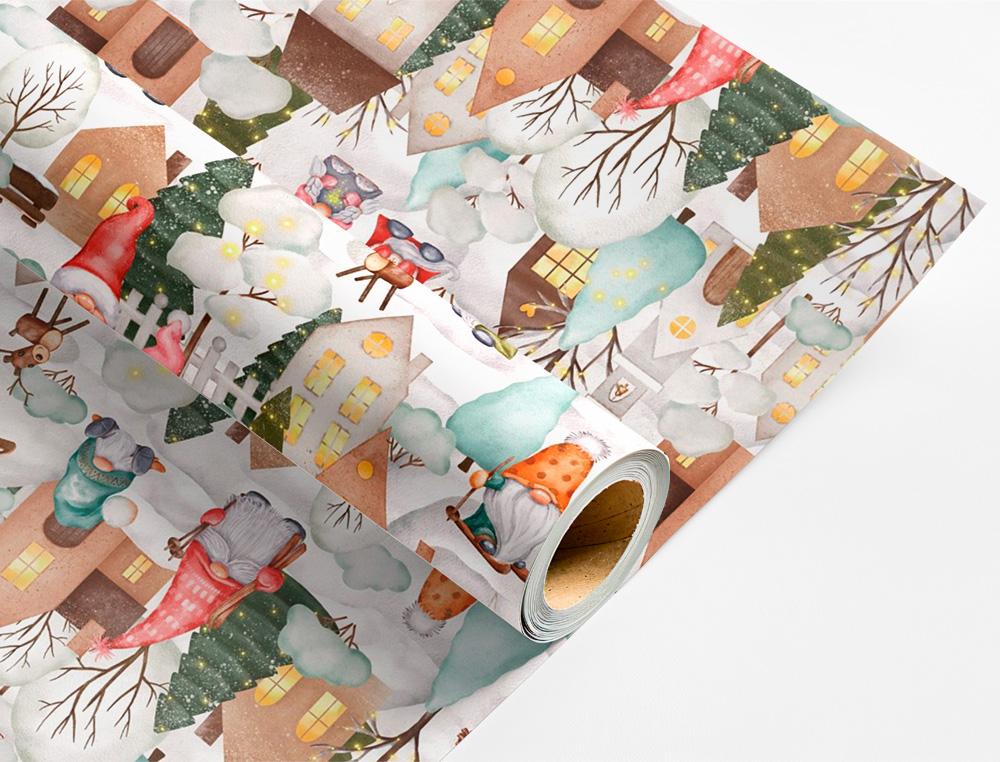 PAPEL DE REGALO LIDERPAPEL NAVIDAD ROLLO ANCHO 70 CM LONGITUD 2 MT GRAMAJE 60 GR DISEÑOS SURTIDOS B-2024