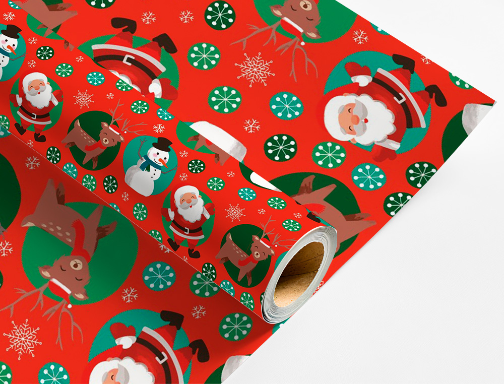 PAPEL DE REGALO LIDERPAPEL NAVIDAD ROLLO ANCHO 70 CM LONGITUD 2 MT GRAMAJE 60 GR DISEÑOS SURTIDOS C-2024