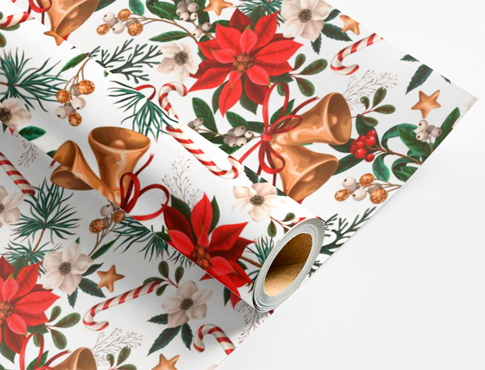 PAPEL DE REGALO LIDERPAPEL NAVIDAD ROLLO ANCHO 70 CM LONGITUD 2 MT GRAMAJE 60 GR DISEÑOS SURTIDOS C-2024