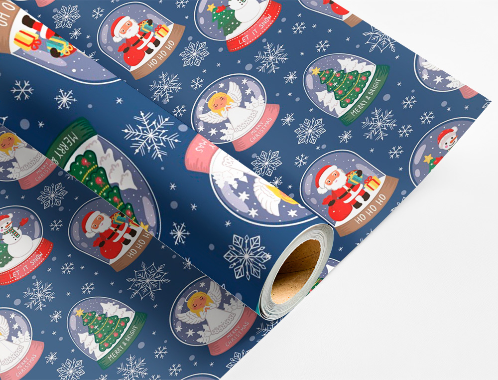 PAPEL DE REGALO LIDERPAPEL NAVIDAD ROLLO ANCHO 70 CM LONGITUD 2 MT GRAMAJE 60 GR DISEÑOS SURTIDOS C-2024