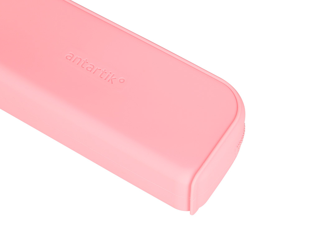 ESTUCHE PORTATODO ANTARTIK PRISMA SILICONA SOFT RECTANGULAR 185X50X75 MM ROSA CHICLE
