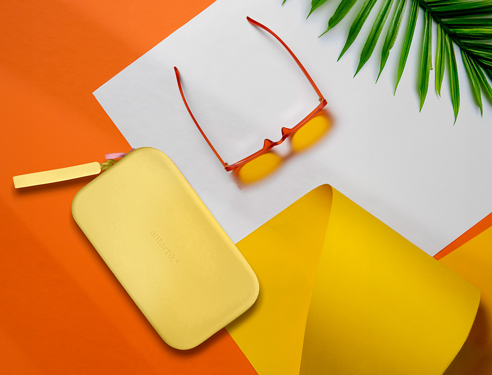 ESTOJO ESCOLAR ANTARTIK TROPICAL DIVE SILICONE SOFT RETANGULAR 190X120X25 MM AMARELO