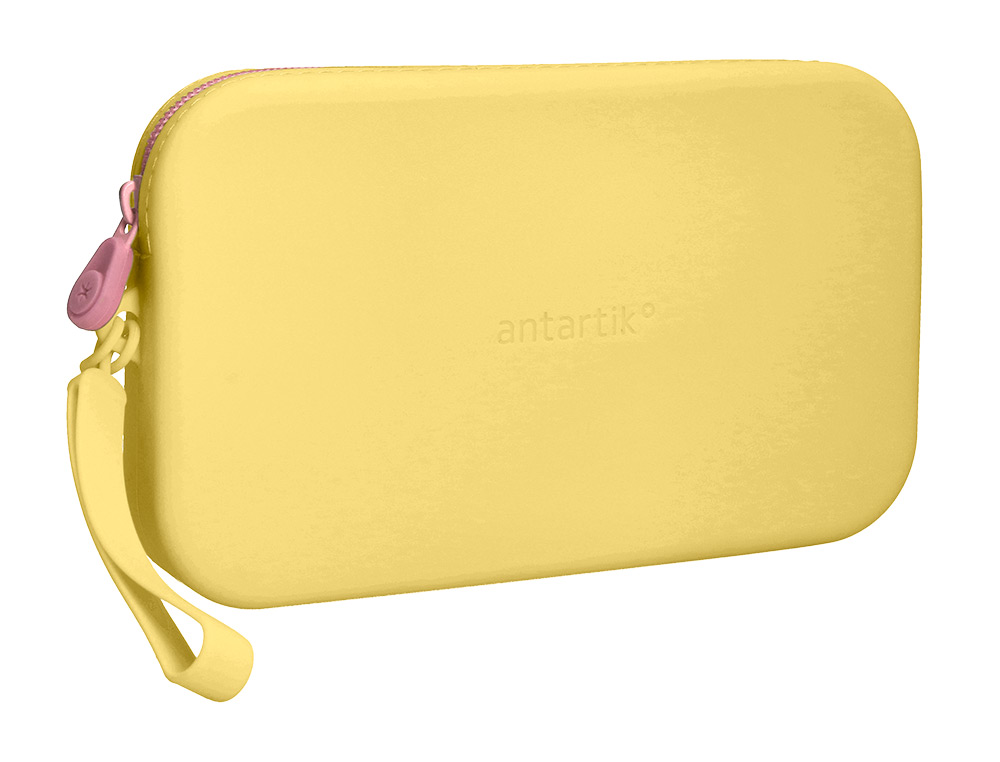 ESTOJO ESCOLAR ANTARTIK TROPICAL DIVE SILICONE SOFT RETANGULAR 190X120X25 MM AMARELO