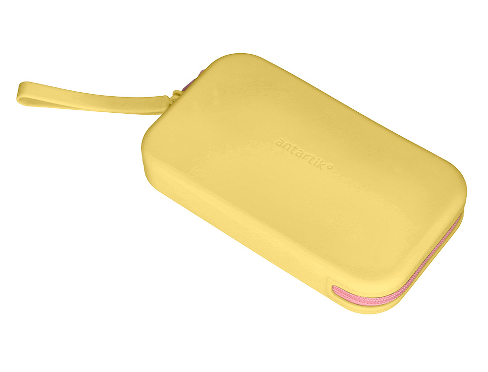 ESTOJO ESCOLAR ANTARTIK TROPICAL DIVE SILICONE SOFT RETANGULAR 190X120X25 MM AMARELO