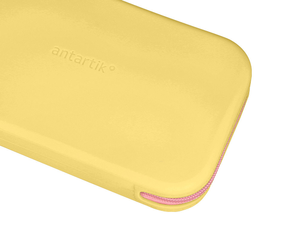 ESTOJO ESCOLAR ANTARTIK TROPICAL DIVE SILICONE SOFT RETANGULAR 190X120X25 MM AMARELO