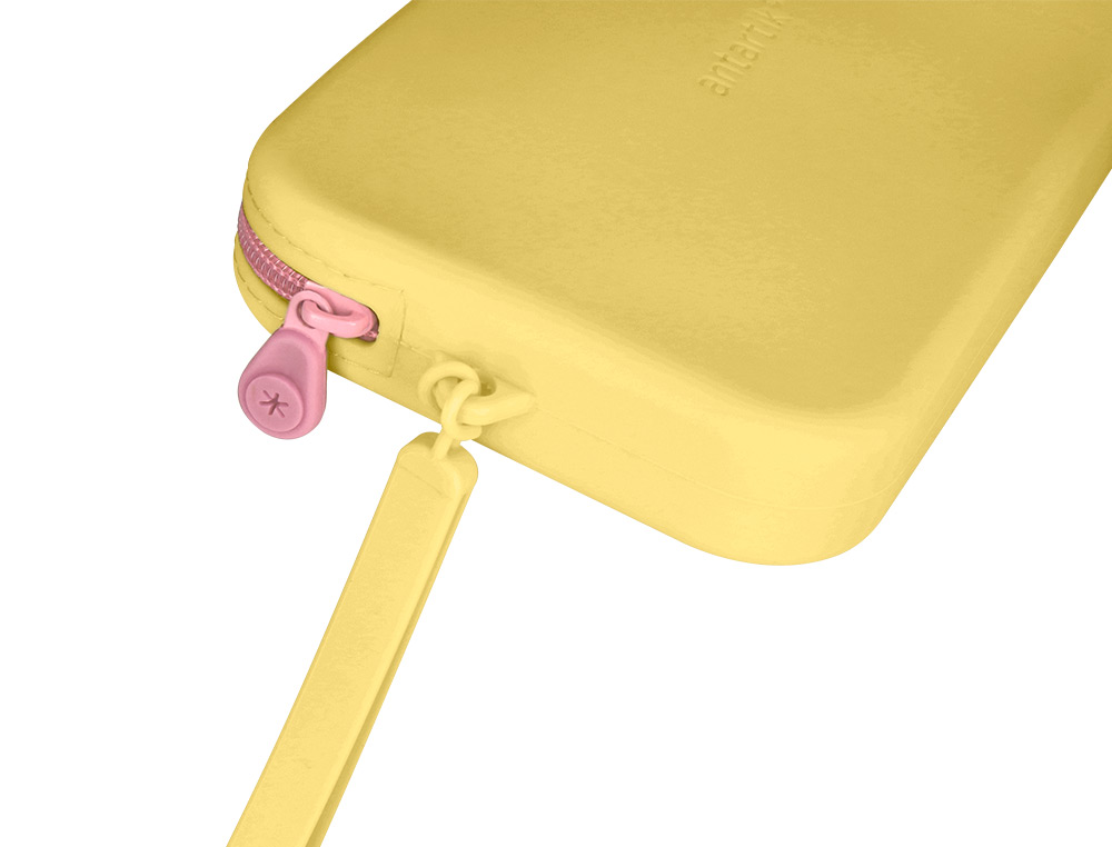 ESTOJO ESCOLAR ANTARTIK TROPICAL DIVE SILICONE SOFT RETANGULAR 190X120X25 MM AMARELO