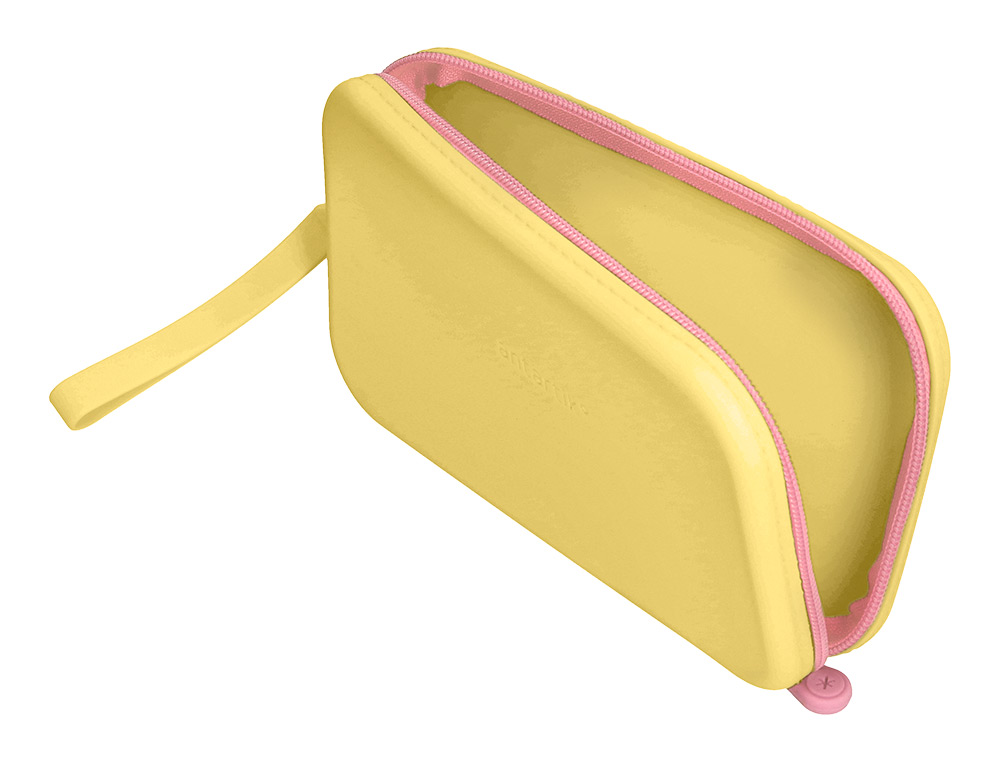 ESTOJO ESCOLAR ANTARTIK TROPICAL DIVE SILICONE SOFT RETANGULAR 190X120X25 MM AMARELO