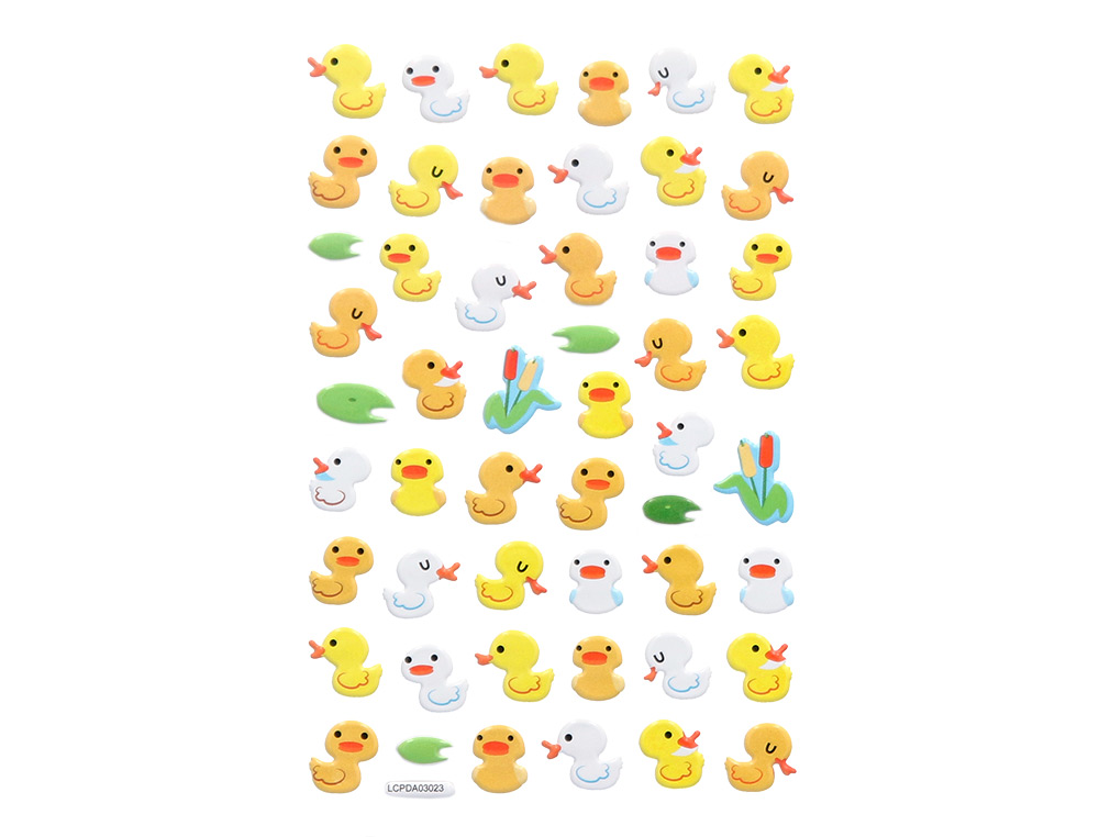 PEGATINAS IMAGINOVO CUTE ANIMALES PATOS CON RELIEVE 190X105 MM EN BLISTER