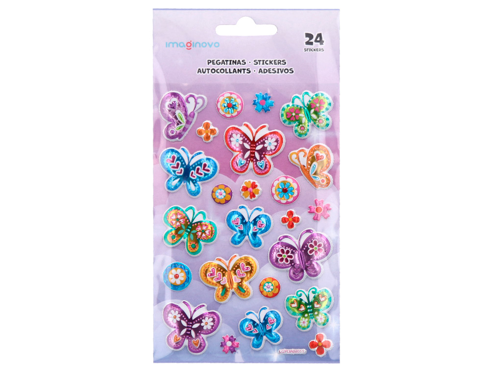 PEGATINAS IMAGINOVO MARIPOSAS MAGIC DREAMS CON RELIEVE 190X105 MM EN BLISTER