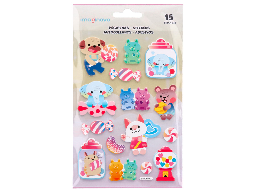 PEGATINAS IMAGINOVO DULCES MAGIC DREAMS CON RELIEVE 210X130 MM EN BLISTER