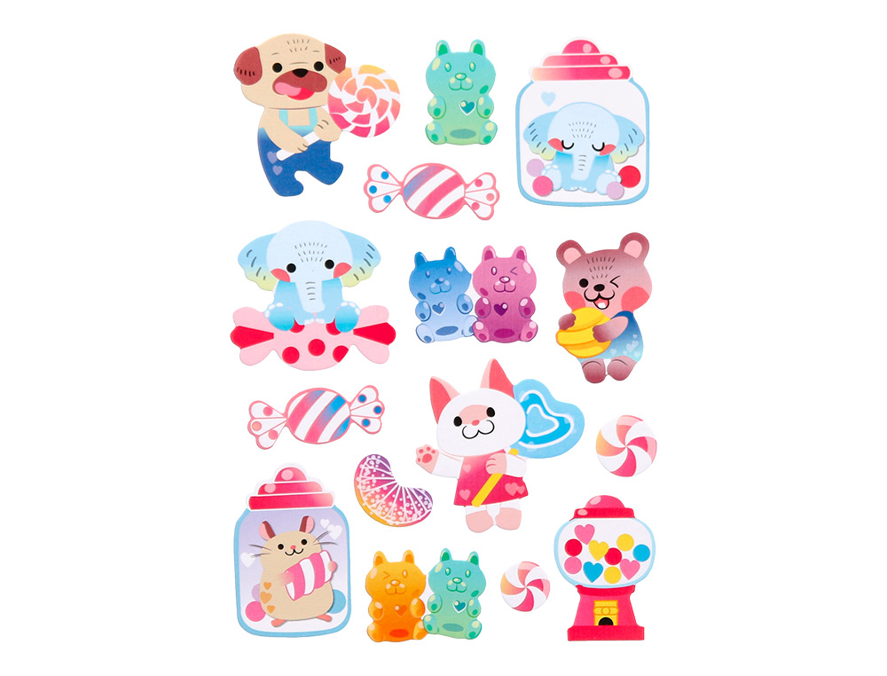 PEGATINAS IMAGINOVO DULCES MAGIC DREAMS CON RELIEVE 210X130 MM EN BLISTER