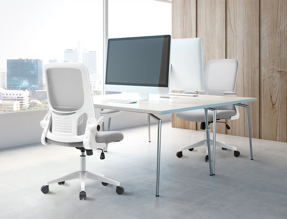 CADEIRA Q-CONNECT ESCRITORIO ALBA MALHA BASE METALICA ALT MAX 1110 LARG 610 PROF 580 RODAS PREMIUM COR CINZA