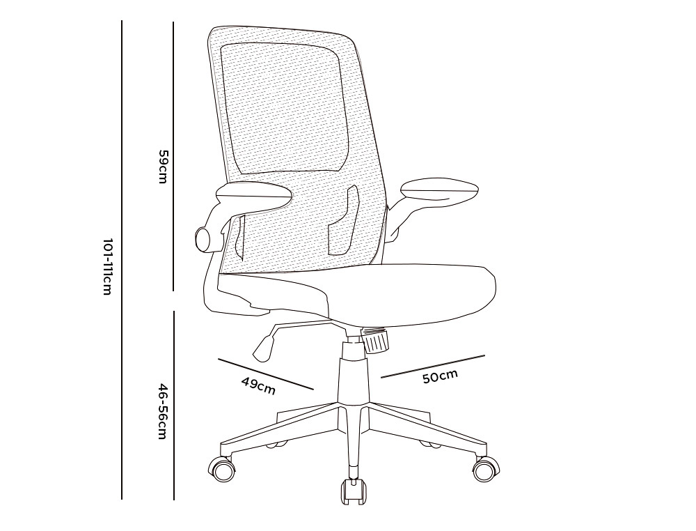 CADEIRA Q-CONNECT ESCRITORIO ALBA MALHA BASE METALICA ALT MAX 1110 LARG 610 PROF 580 RODAS PREMIUM COR CINZA