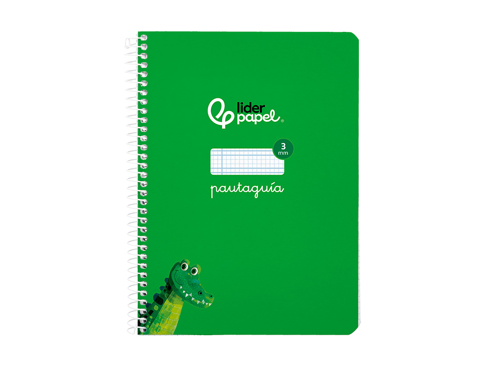 CUADERNO ESPIRAL LIDERPAPEL A5 PAUTAGUIA TAPA BLANDA 40H 75 GR CUADRO PAUTADO 3MM COLOR VERDE