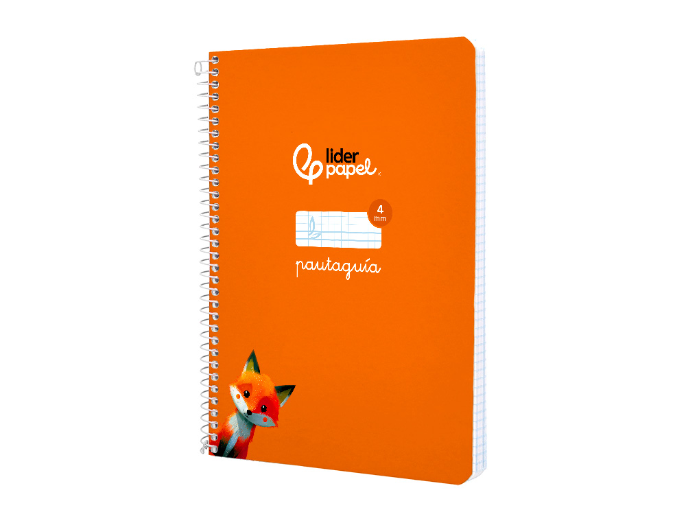 CUADERNO ESPIRAL LIDERPAPEL A5 PAUTAGUIA TAPA BLANDA 40H 75 GR CUADRO PAUTADO 4MM COLOR NARANJA