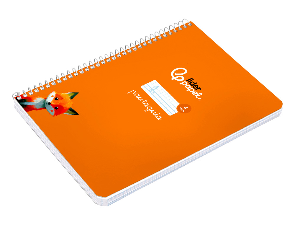 CUADERNO ESPIRAL LIDERPAPEL A5 PAUTAGUIA TAPA BLANDA 40H 75 GR CUADRO PAUTADO 4MM COLOR NARANJA