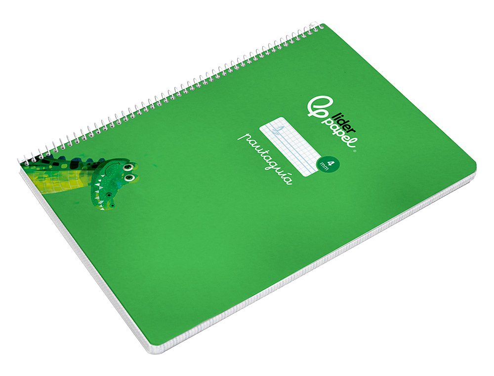 CUADERNO ESPIRAL LIDERPAPEL A4 PAUTAGUIA TAPA BLANDA 80H 75 GR CUADRO PAUTADO 4MM COLOR VERDE