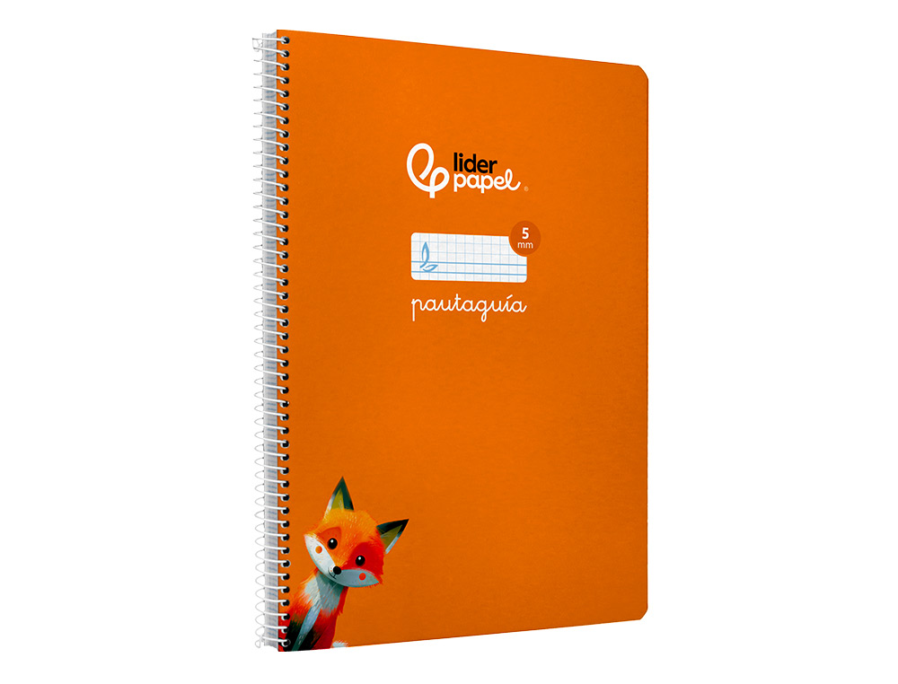 CUADERNO ESPIRAL LIDERPAPEL A4 PAUTAGUIA TAPA BLANDA 80H 75 GR CUADRO PAUTADO 5MM COLOR NARANJA