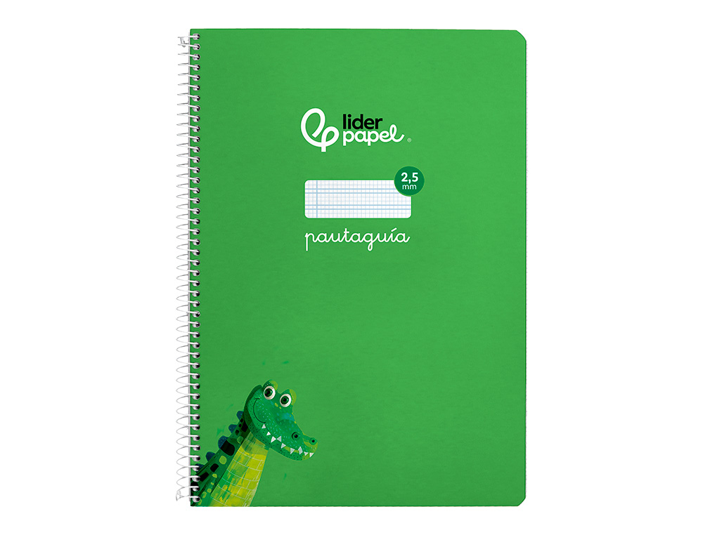 CUADERNO ESPIRAL LIDERPAPEL DIN A4 PAUTAGUIA TAPA DURA 80H 90 GR CUADRO PAUTADO 2,5MM COLOR VERDE