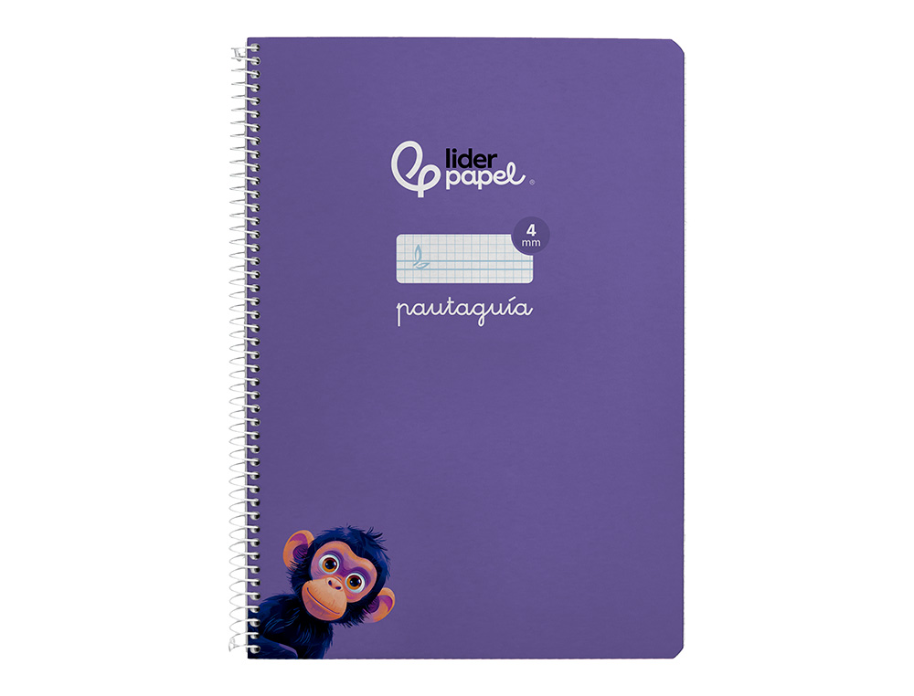 CUADERNO ESPIRAL LIDERPAPEL A4 PAUTAGUIA TAPA DURA 80H 90 GR CUADRO PAUTADO 4MM COLOR LILA