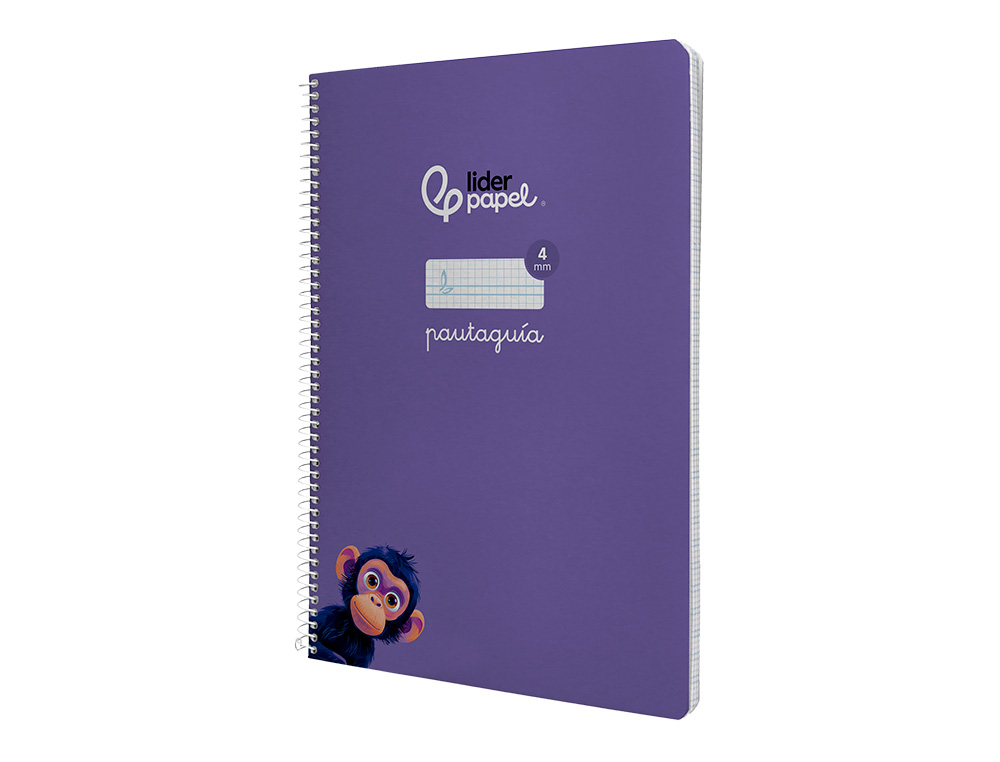 CUADERNO ESPIRAL LIDERPAPEL A4 PAUTAGUIA TAPA DURA 80H 90 GR CUADRO PAUTADO 4MM COLOR LILA